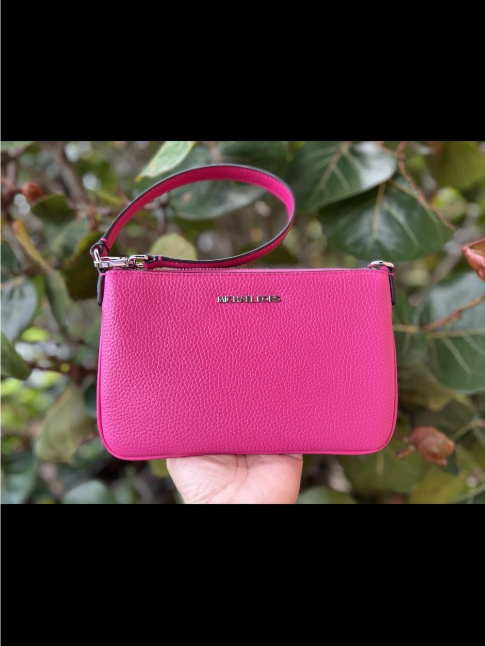 Michael Kors Hot Pink Pebbled Leather Wristlet